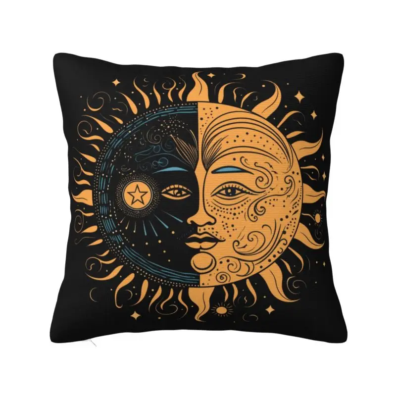 Custom Sun And Moon Cushion Cover 40x40cm Velvet Cute Throw Pillow