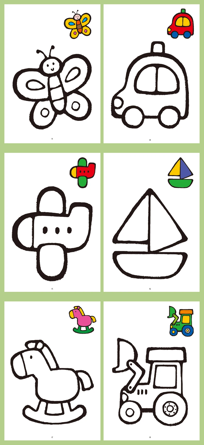 32 Seiten lustiger Zeichnungen, Malbuch für Kinder, 32 Muster, Tierfrucht, Transport, Meerestier-Thema, Aufklärungsbuch – Detail 3