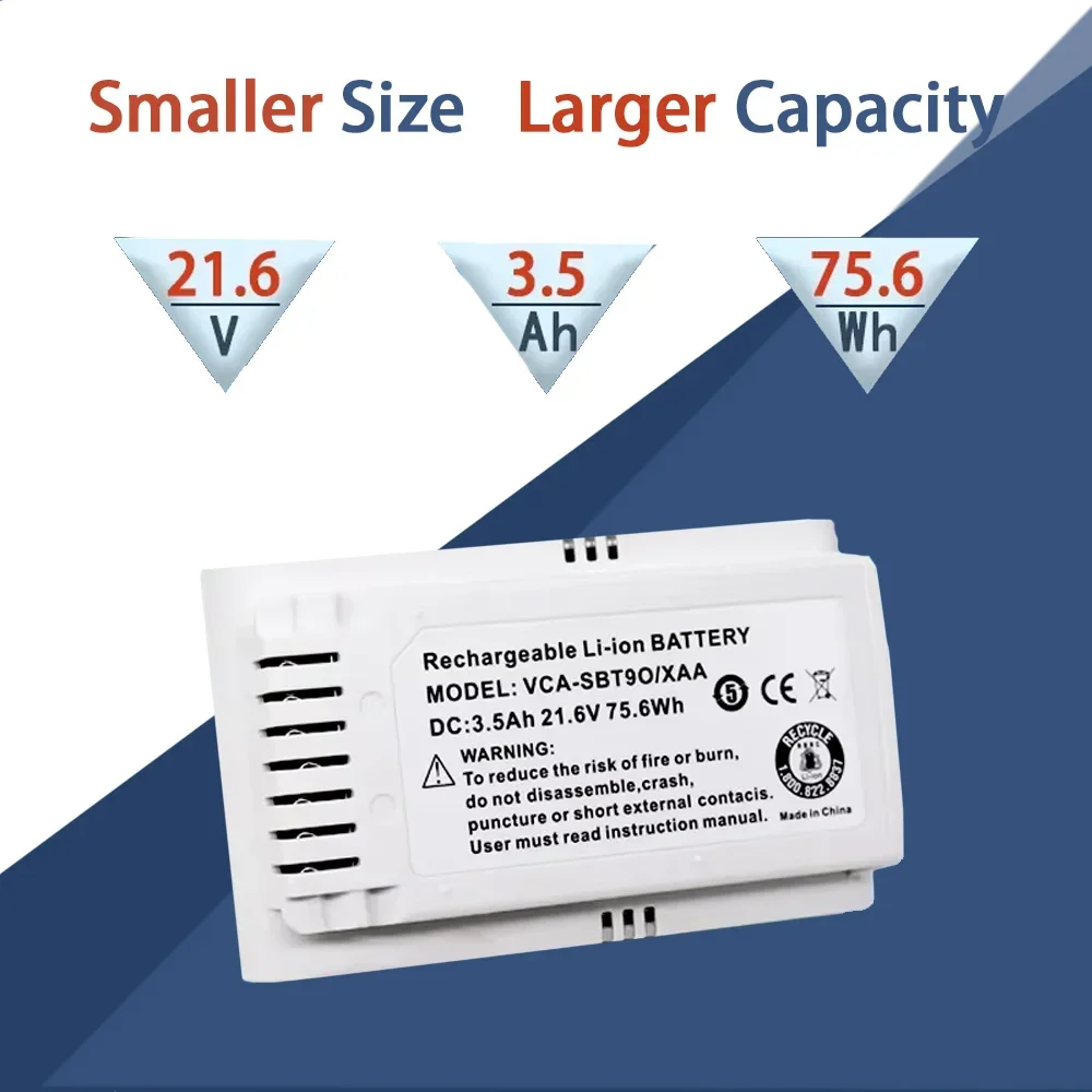 

100% NEW battery for samsung JET70 VCA-SBT90EB VCA-SBT90E batteries 3500mAh Vacuum Replacement Battery