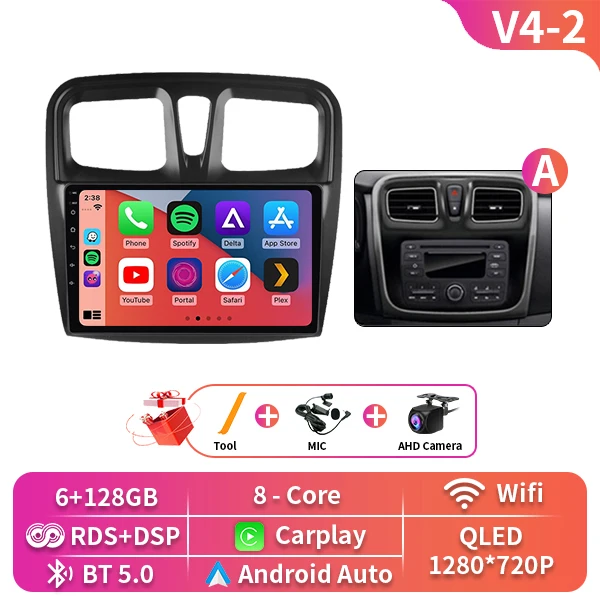 Android 16 Auto Voor Renault Dokker Lodgy Dacia 2012-2020 Radio Multimedia Speler Android Auto Carplay Head Unit navigatie Gps