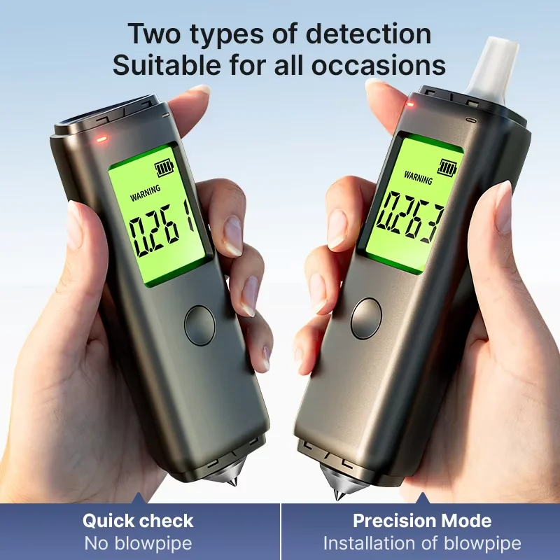 Alcohol Tester, Rechargeable, Two Detection Modes, Respiratory Analyzer.