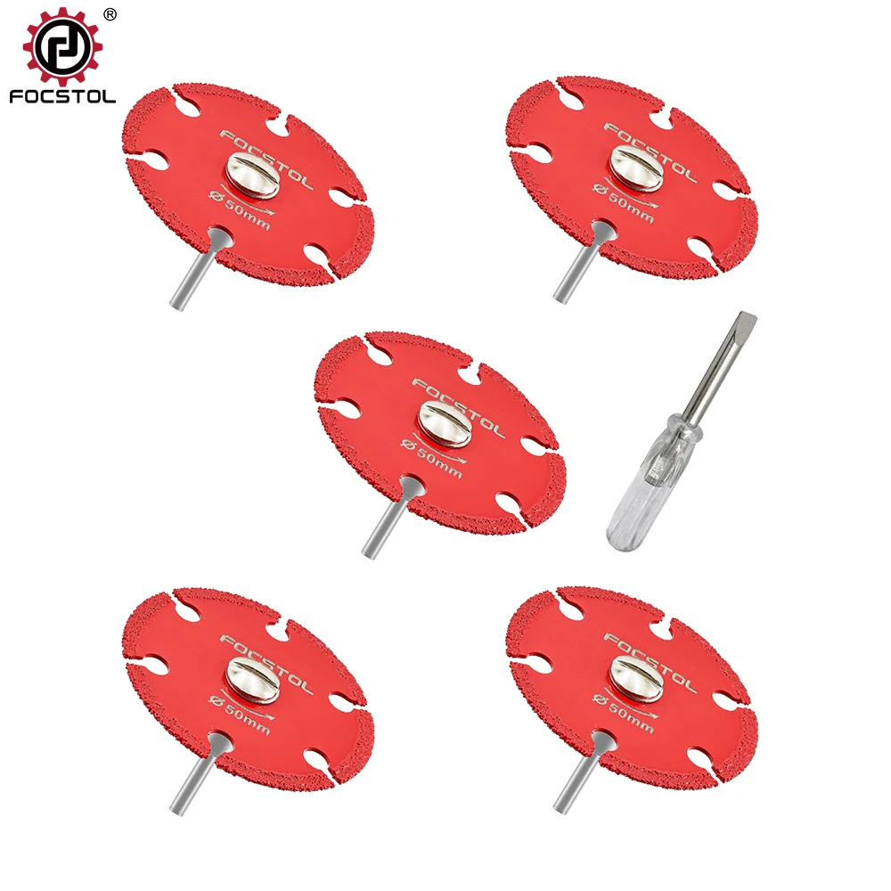 FOCSTOL Cutting Disc for Cutting Metals Thin Iron Tubes Sheet Metal Bolts Screws Handheld Grinder with Round Handle Mini Disc