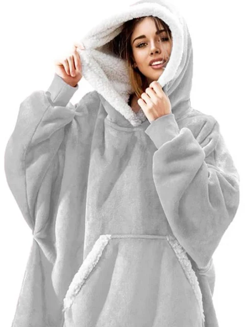 Touchat Manta Con Capucha, Sudadera De Sherpa De Gran Tamaño Con