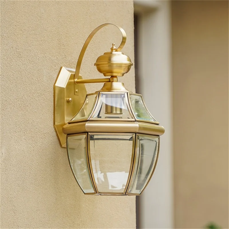 BERTH Retro Outdoor Brass Wall Lamp Waterproof IP65 Sconces LED Lighting for Home Porch Courtyard