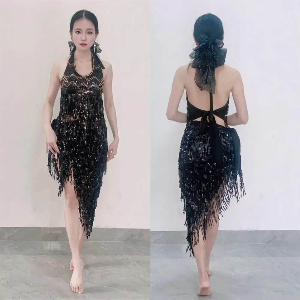 Neue Bauchtanz Performance Kostüm Pailletten Dancewear Jazz Dance Performance Kostüm Fringe Uniform Bühne Leistung Set