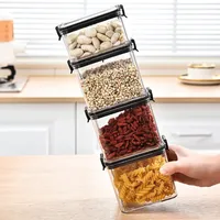 Sealed Jars Kitchen Grain Storage Organizer Large Tank Plastic Moisture-proof Storage Box Household Seasoning Jars Kitching Set