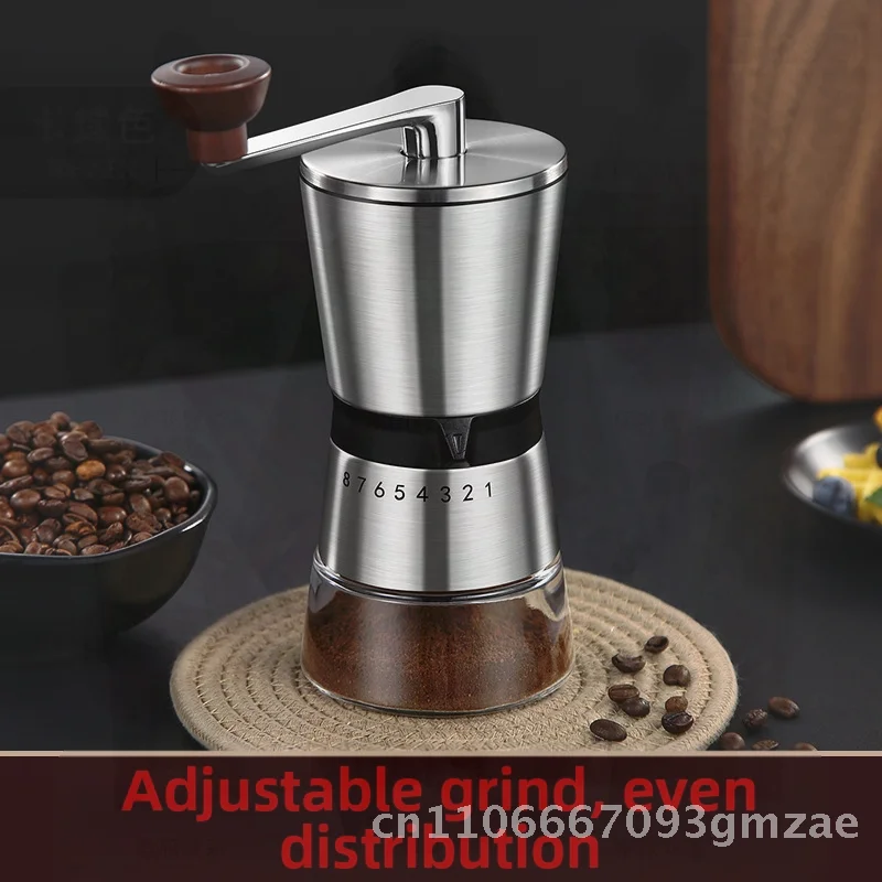 

Portable Hand Coffee Bean Grinder with Removable Ceramic Grinding Core 6-Speed Crank Manual Coffee Machine for On-the-Go Brewing