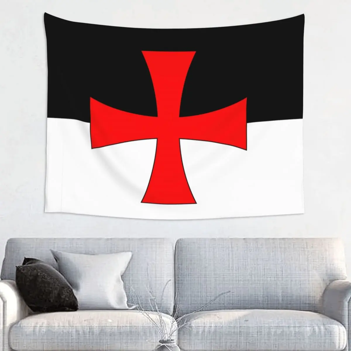 Custom Knights Templar Flag Tapestry Home Decor Customized Hippie Wall Hanging Medieval Warrior Cross Tapestries for Living Room