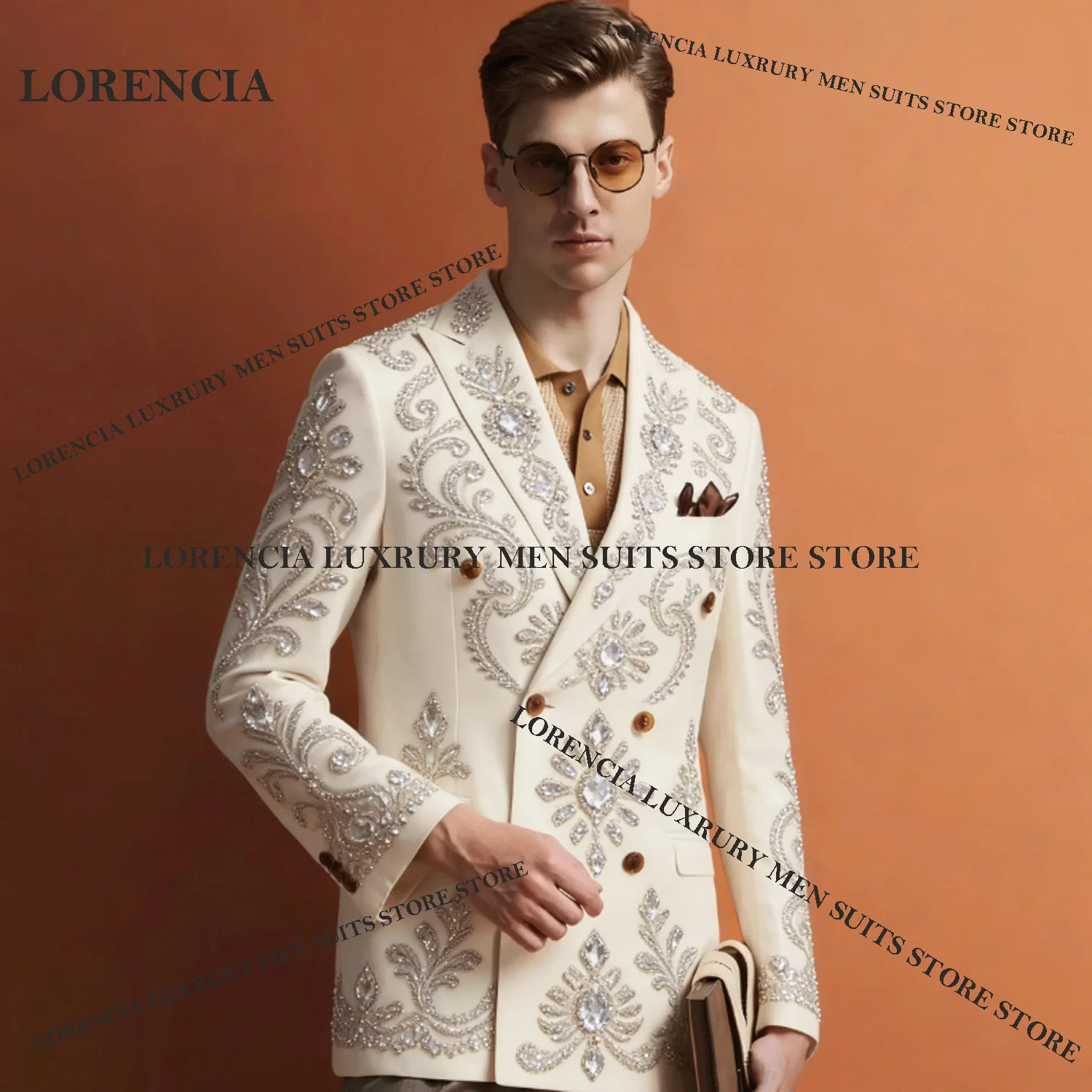 

Мужские костюмы на заказ с бриллиантами, сложной вышивкой и пайетками, свадебный комплект из 3 предметов, мужской пиджак для выпускного вечера, элитный смокинг для жениха