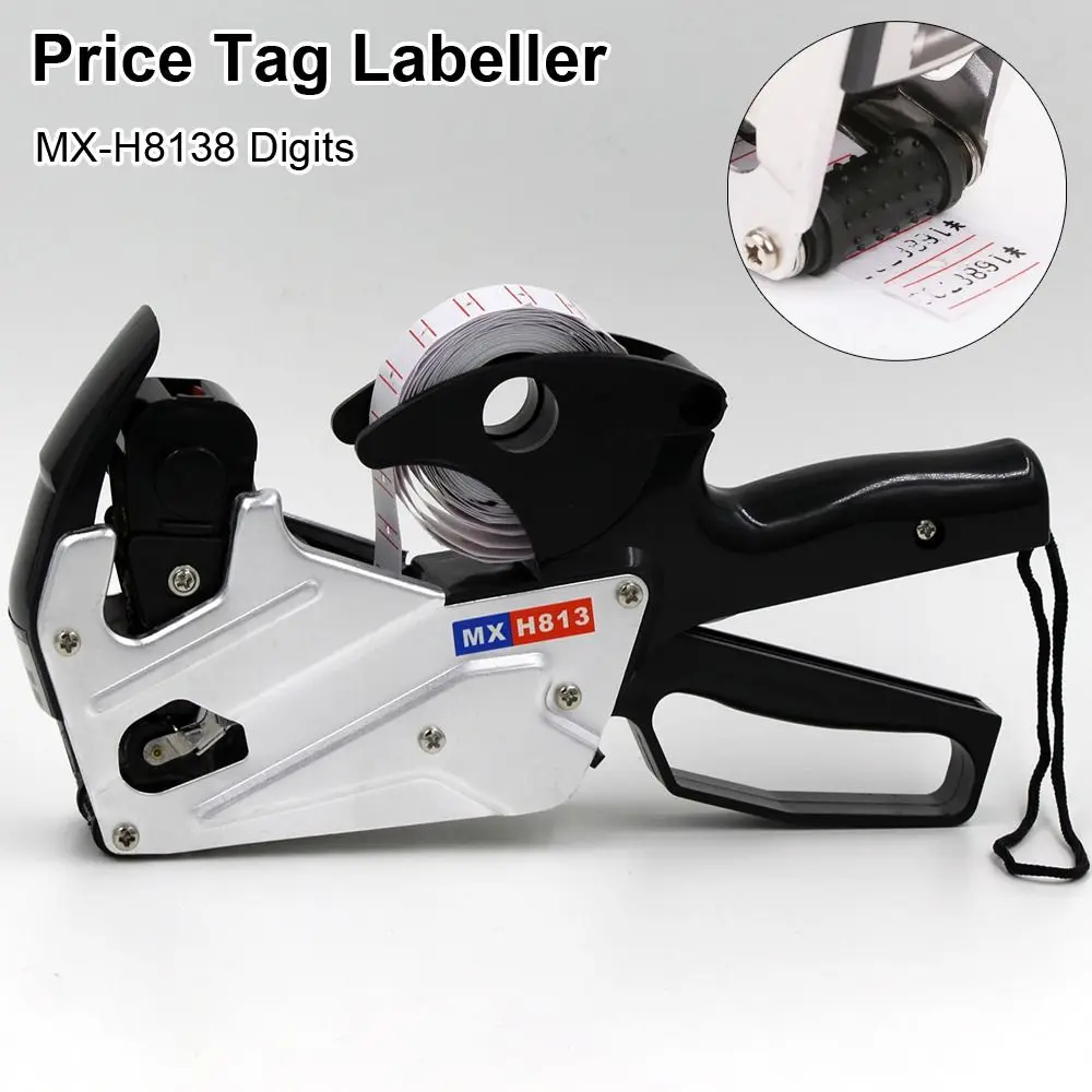 

1Pcs New A-line Price Tag Labeller 8 Digits Label Paper Pricing Tag Display Tool MX-H813 Label Maker for Retail Store