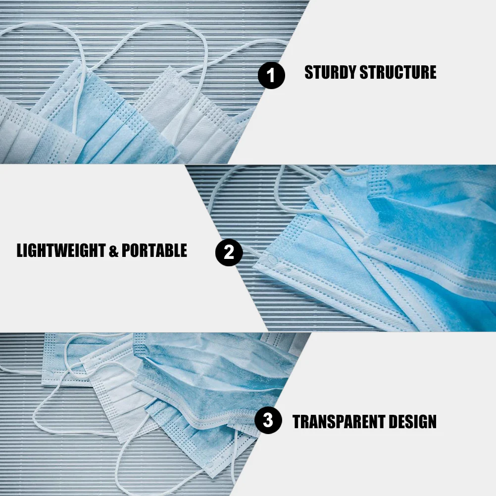 4 قطع صندوق تخزين القناع حاوية بلاستيكية شفافة قابلة لإعادة الاستخدام تصميم قابل للطي لمنظمة القناع الصحية المحمولة و