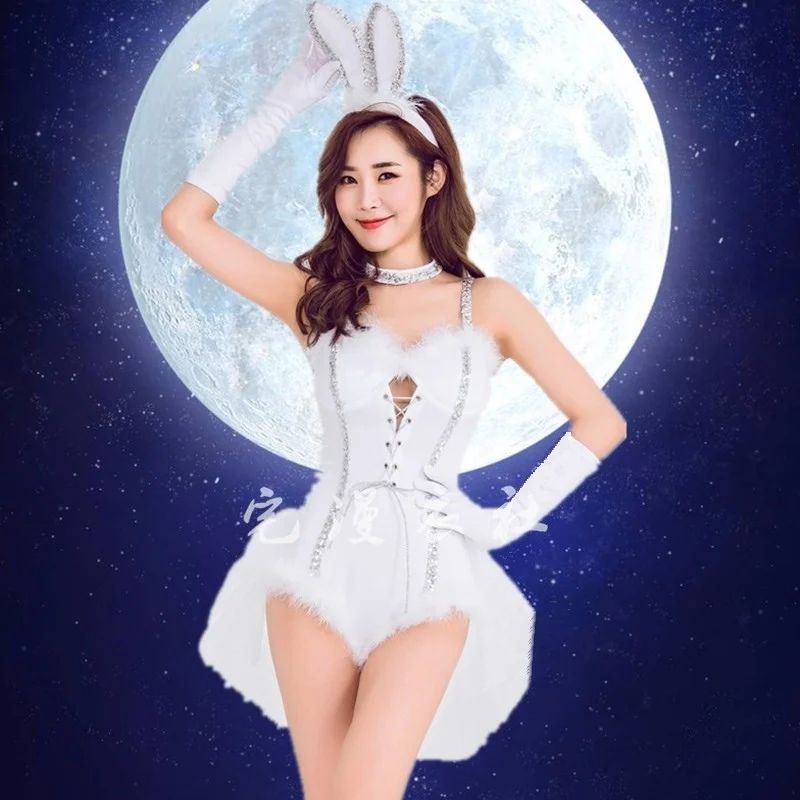 

Сексуальный костюм для выступлений на Хэллоуин Bar DS с кроликом для девочек Gogo Lead Dance Stage DJ up Dance Rabbit Suit Women's Faion ow