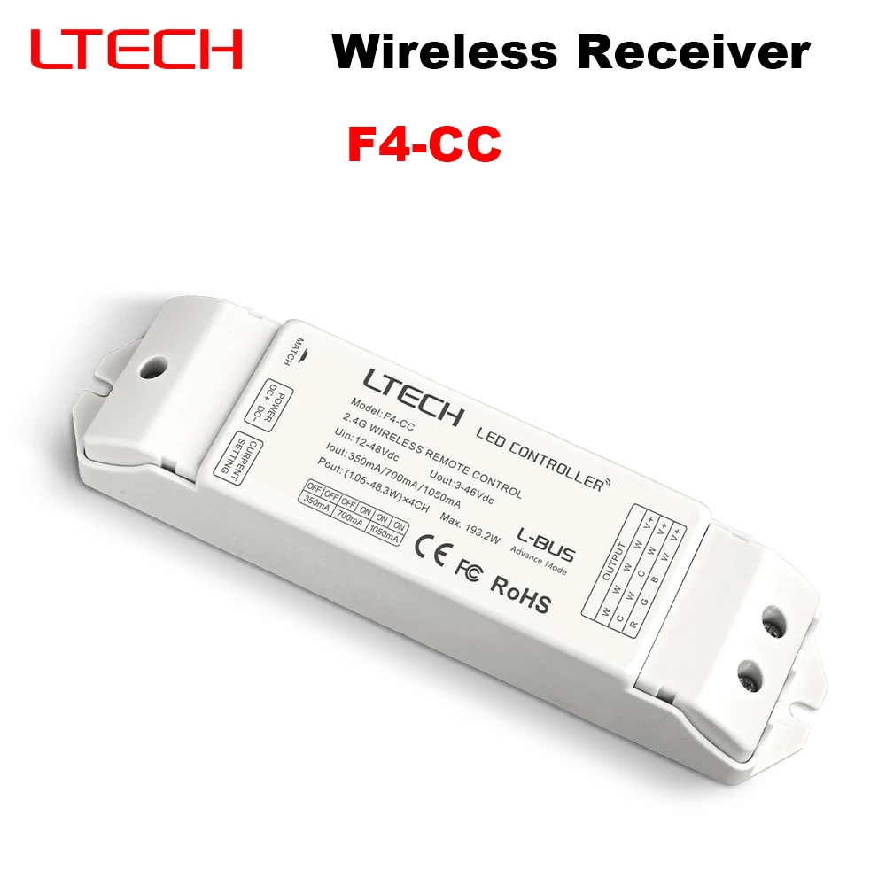

LTECH R4-CC Constant Current Receiver DMX512 Decoder LED Controller DMX Signal Driver 2.4G Wireless LED Dimmer