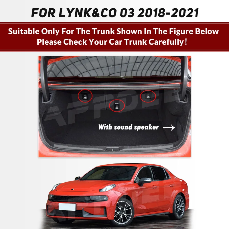 Auto Full Coverage Trunk Mat For LYNK&CO 03 2018-2021 20 19 Car Boot Cover Pad Cargo Liner Interior Protector Accessories