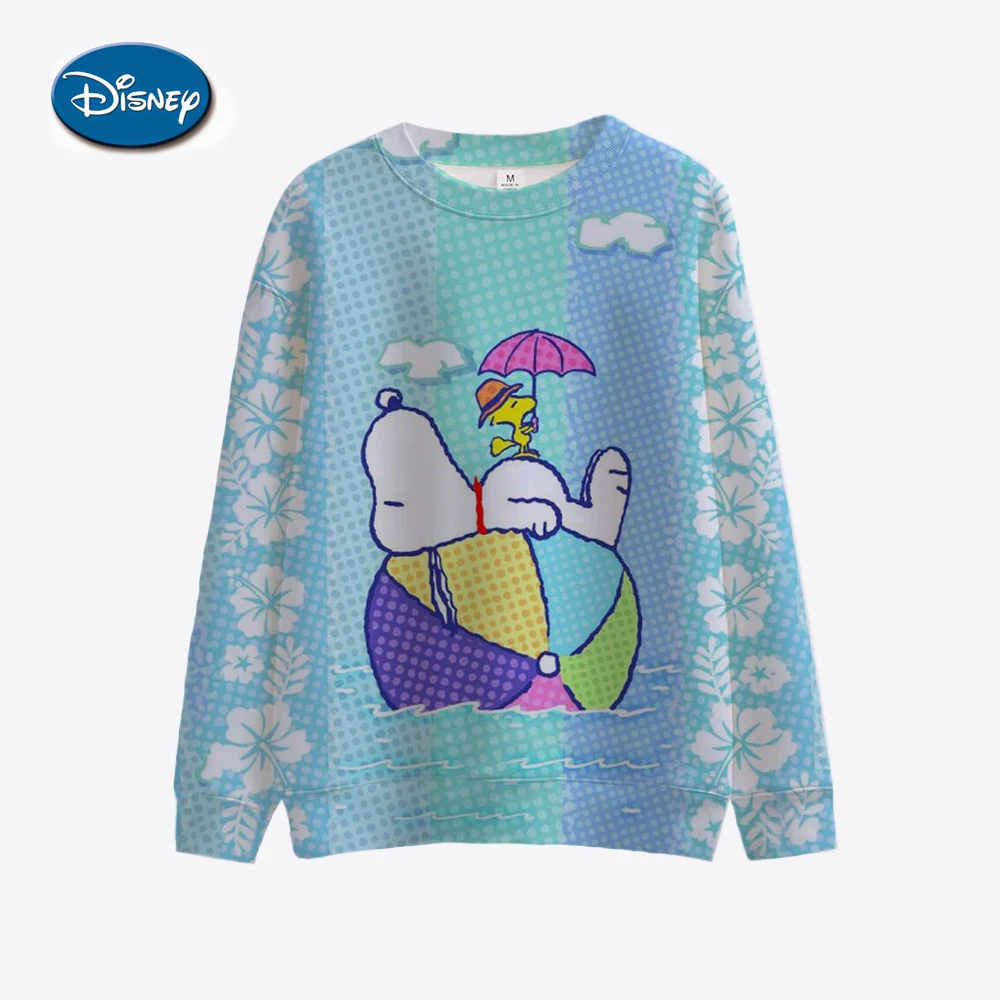 Snoopy Kawaii Cartoon Print Hoodie for Women Soft Casual Loose Sportwear Female Sweatshirt Ladies Clothes 2024 