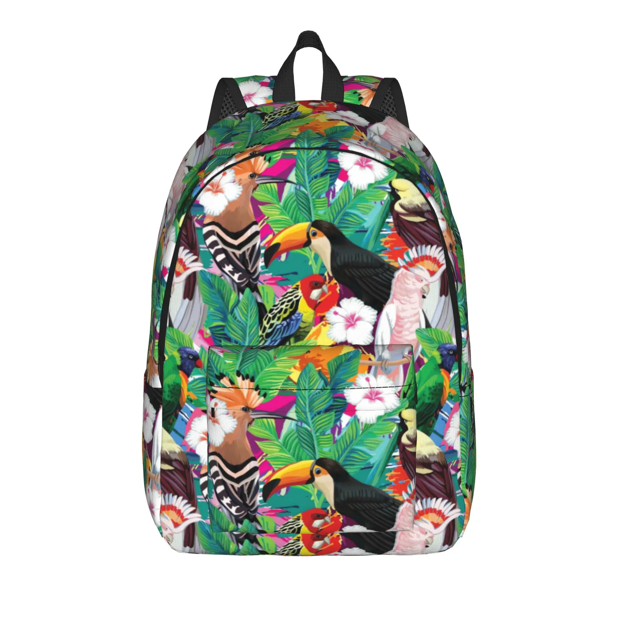 Tropical Birds Amp Hibiscus   Backpack  Travel Backpacks Boy Girl High Quality Print High School Bags Cute Rucksack