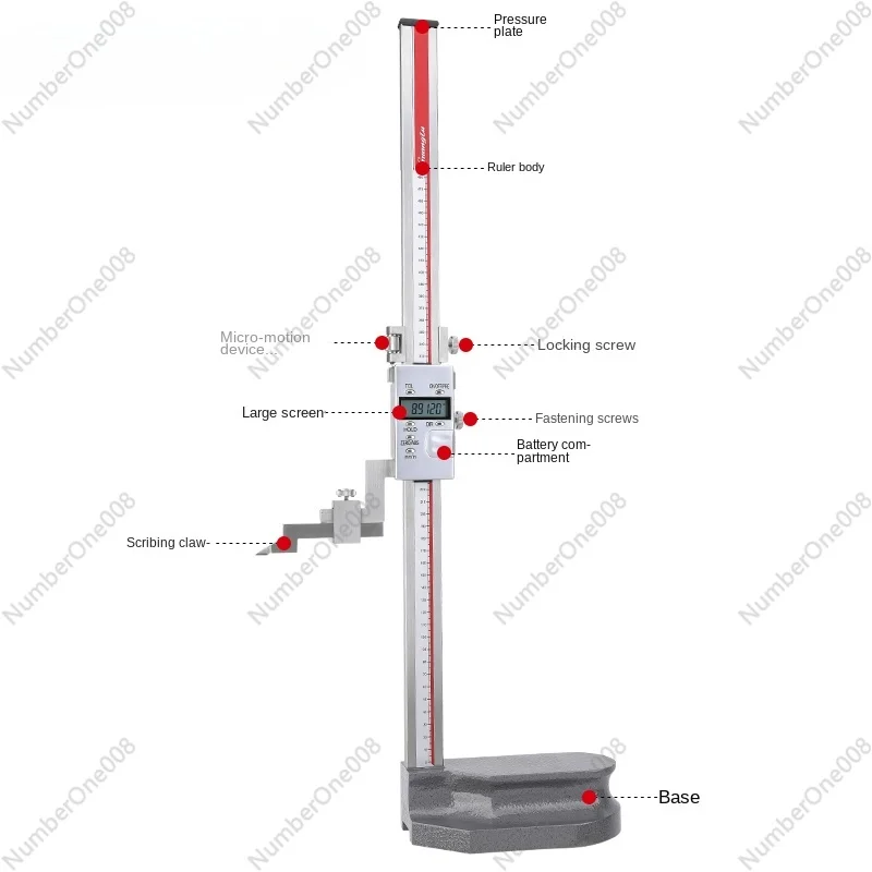 Digital Height Gauge High-Precision Vernier Caliper Industrial Grade Stainless Steel Battery Cover Measuring Instrument Scribing