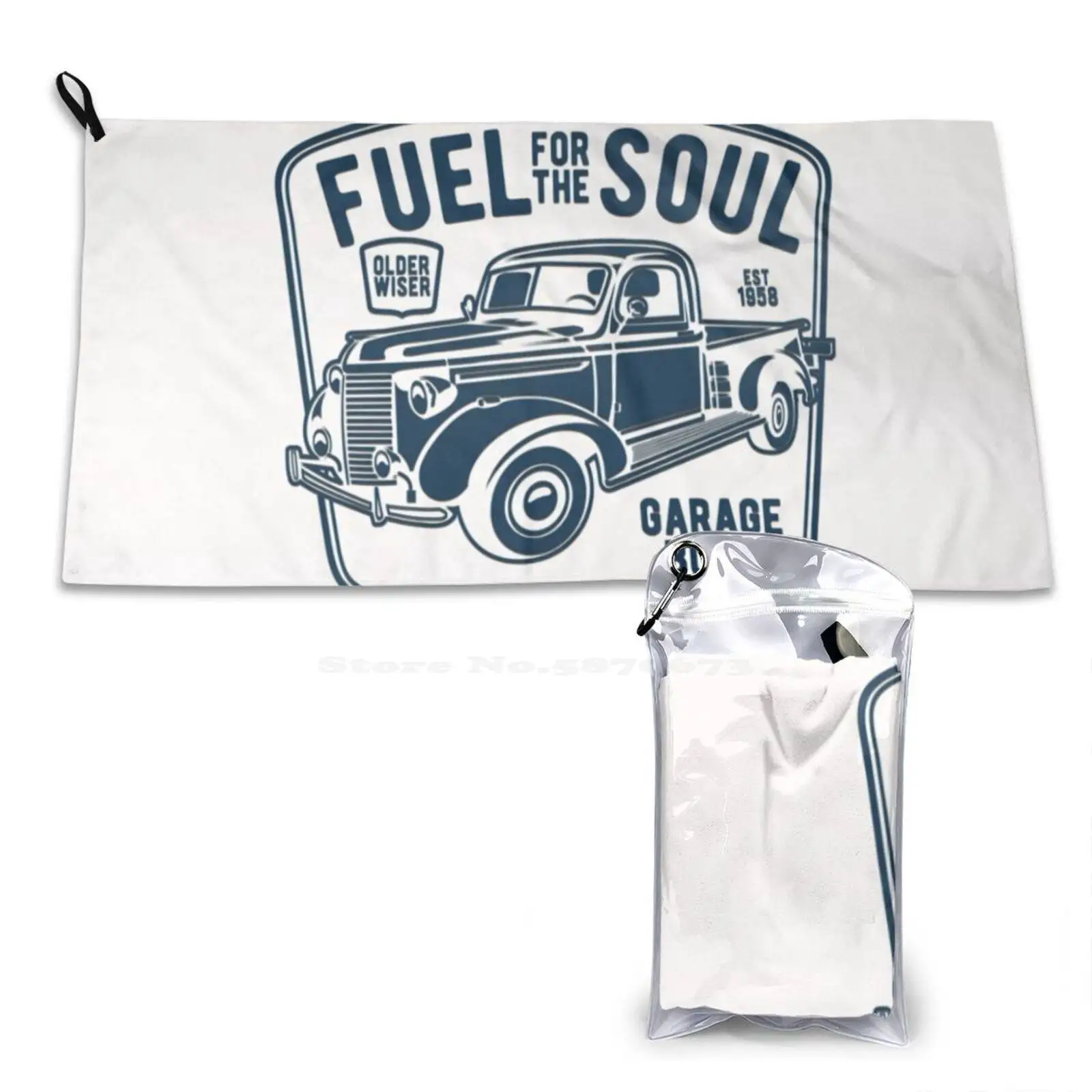 1940 Pick-Up Truck Print Washcloth Soft Towel Espinoza Creative Larry Pickup Truck Vintage Retromod Mechanic Classic Car Old