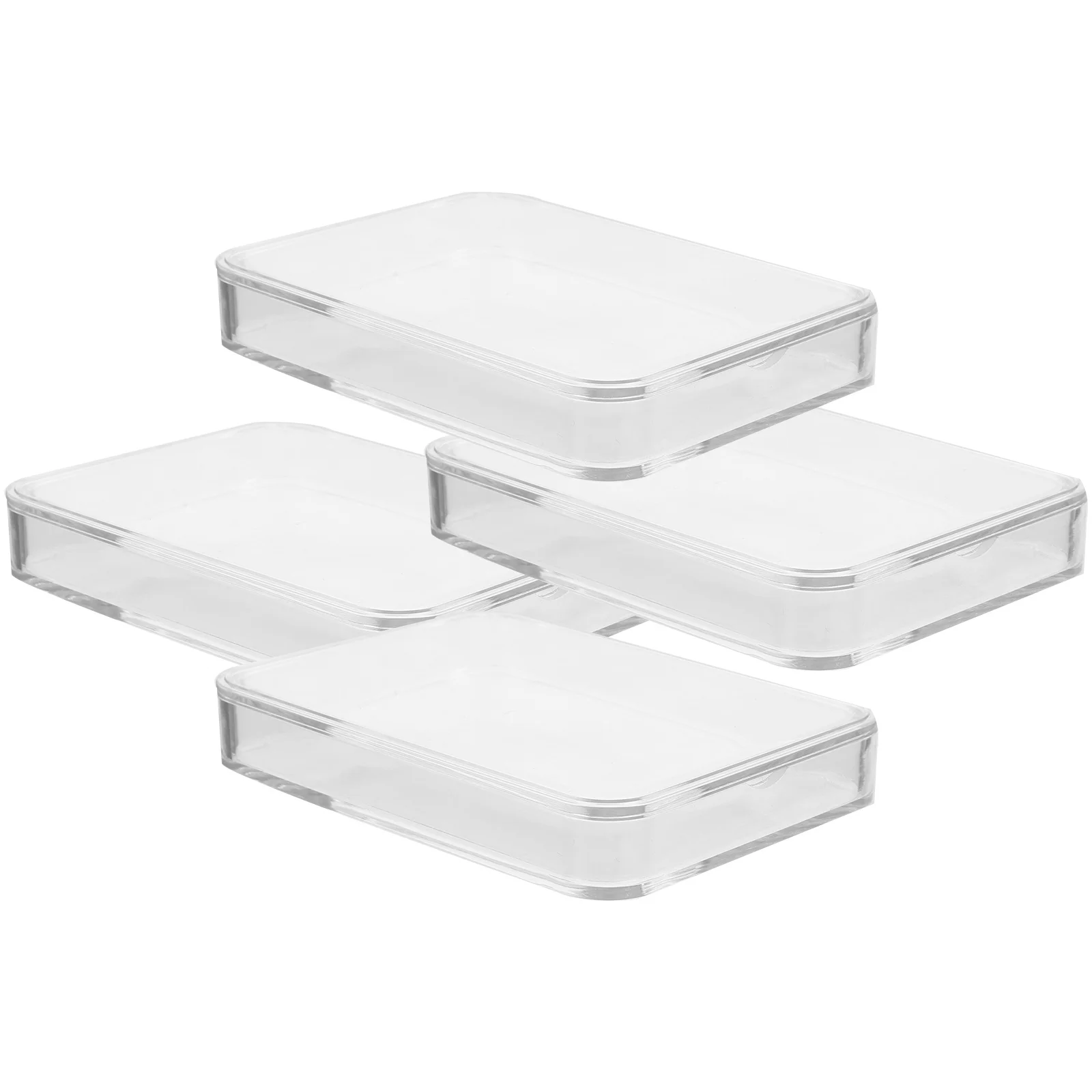 

4 Pcs Protective Box Coin Holder Transparent Storage Case for Collectors Capsules Small Round Box