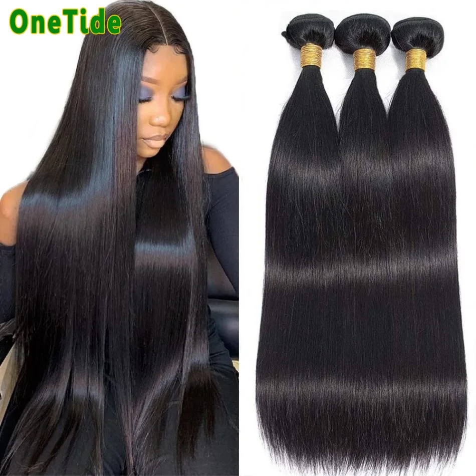 Straight Human Hair Bundles Human Hair Weave Brazilian 100% Human Hair Bundles Remy Hair Extensions 3 Bundles