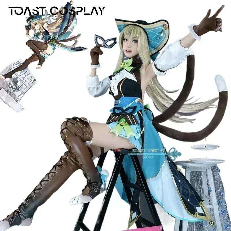 

Kirara Cosplay Game Genshinimpact Phantom in Boots Kirara Cosplay Dress Wig Headwear Hat Anime Role Play Halloween Party Suits