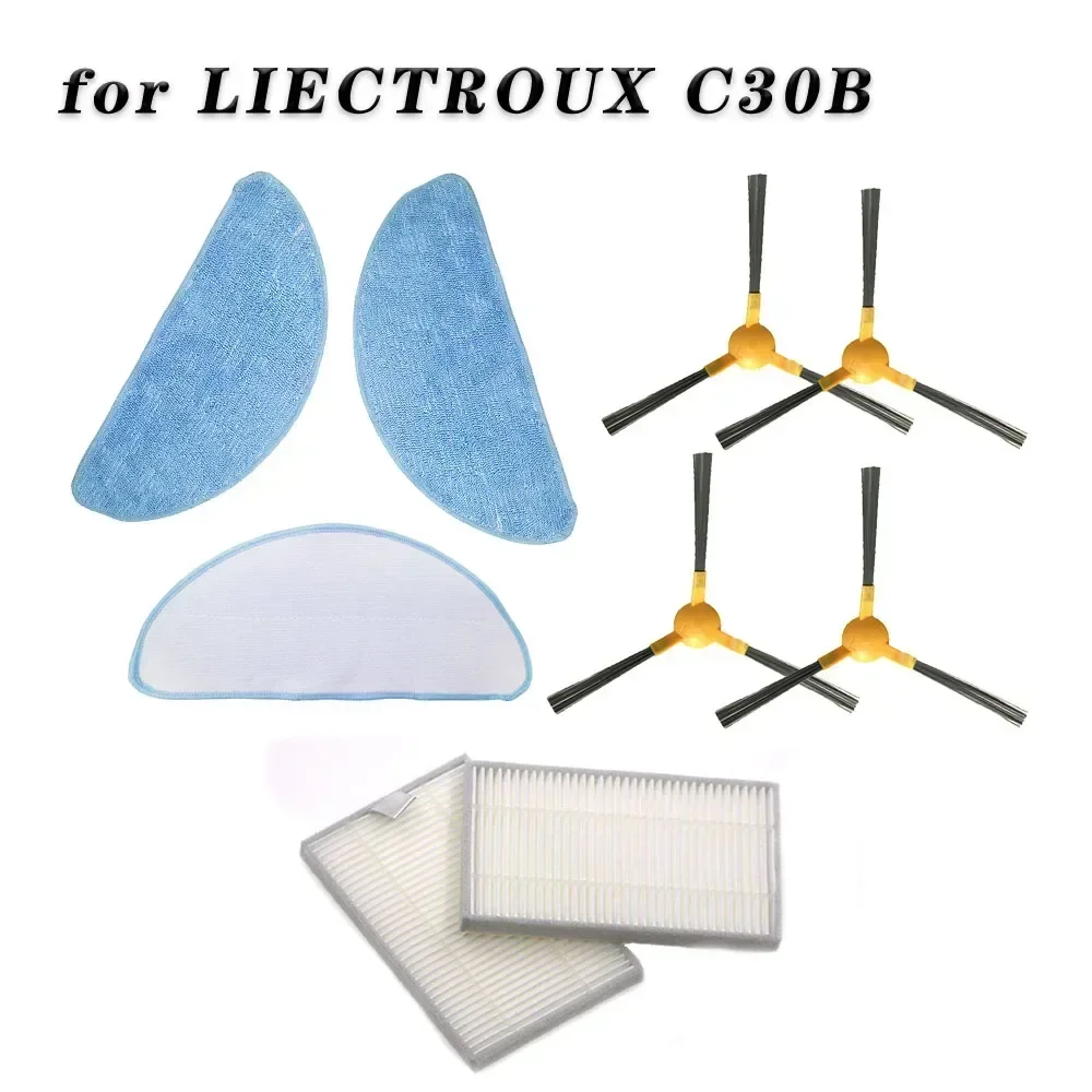 For LIECTROUX C30B Robot Vacuum Cleaner Proscenic 800T Robot Vacuum Cleaner C30B Parts Side Brush Mop Cloth HEPA Filter