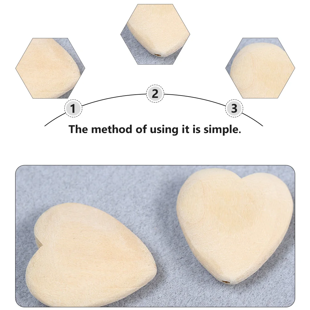 

50pcs Diy Loving-Heart Wood Block Creative Wooden Accessory Compact Quality Material For Jewelry Crafts Decor Manual Diy