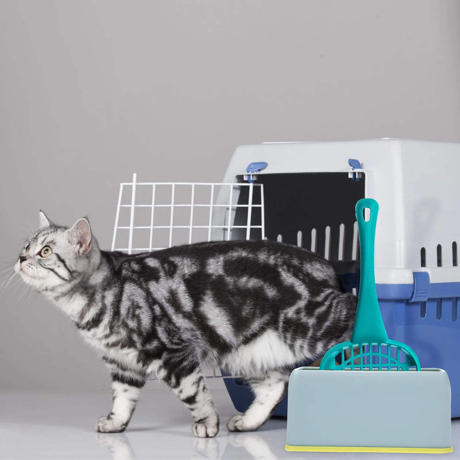 

2Pcs Cat Litter Scoop Holders Bright Color Plastic Sturdy Scoop Storage Organizers Convenient Litter Shovel Stands for Household