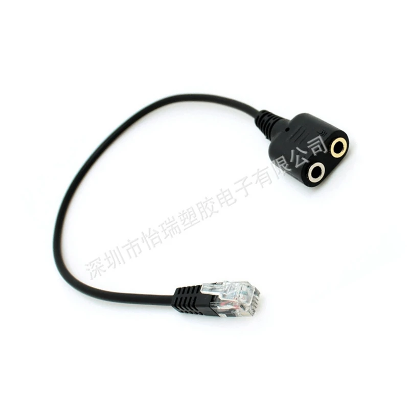 Enchufe RJ9 a conector de 2 X 3,5 mm para auriculares de PC a teléfonos Avaya 1600 9600 SNOM Yealink Cable de 0,2 M