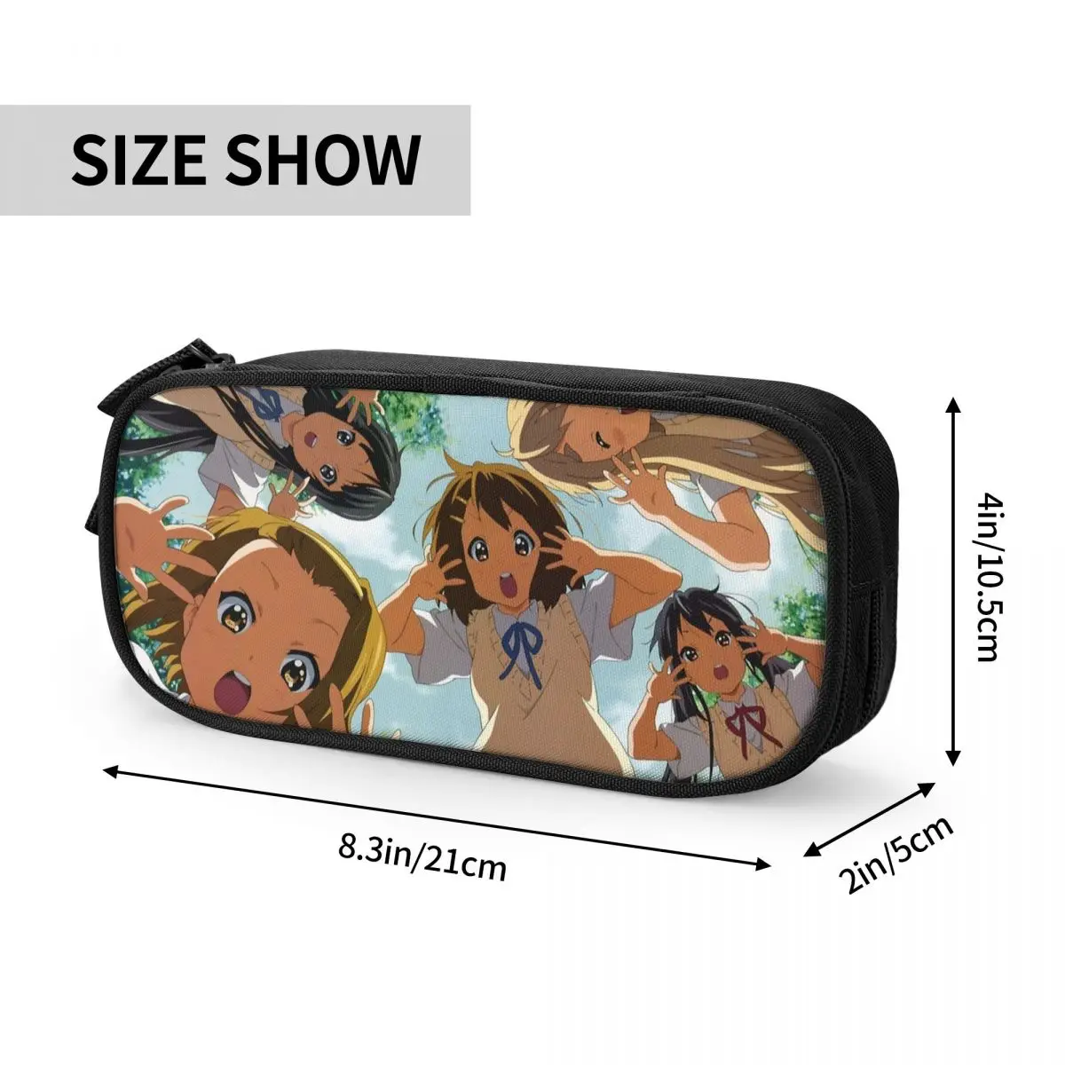 ك أون! مقلمة أنيمي يابانية جميلة أكياس قلم رصاص فتاة صبي تخزين كبير اللوازم المدرسية هدية صندوق رصاص