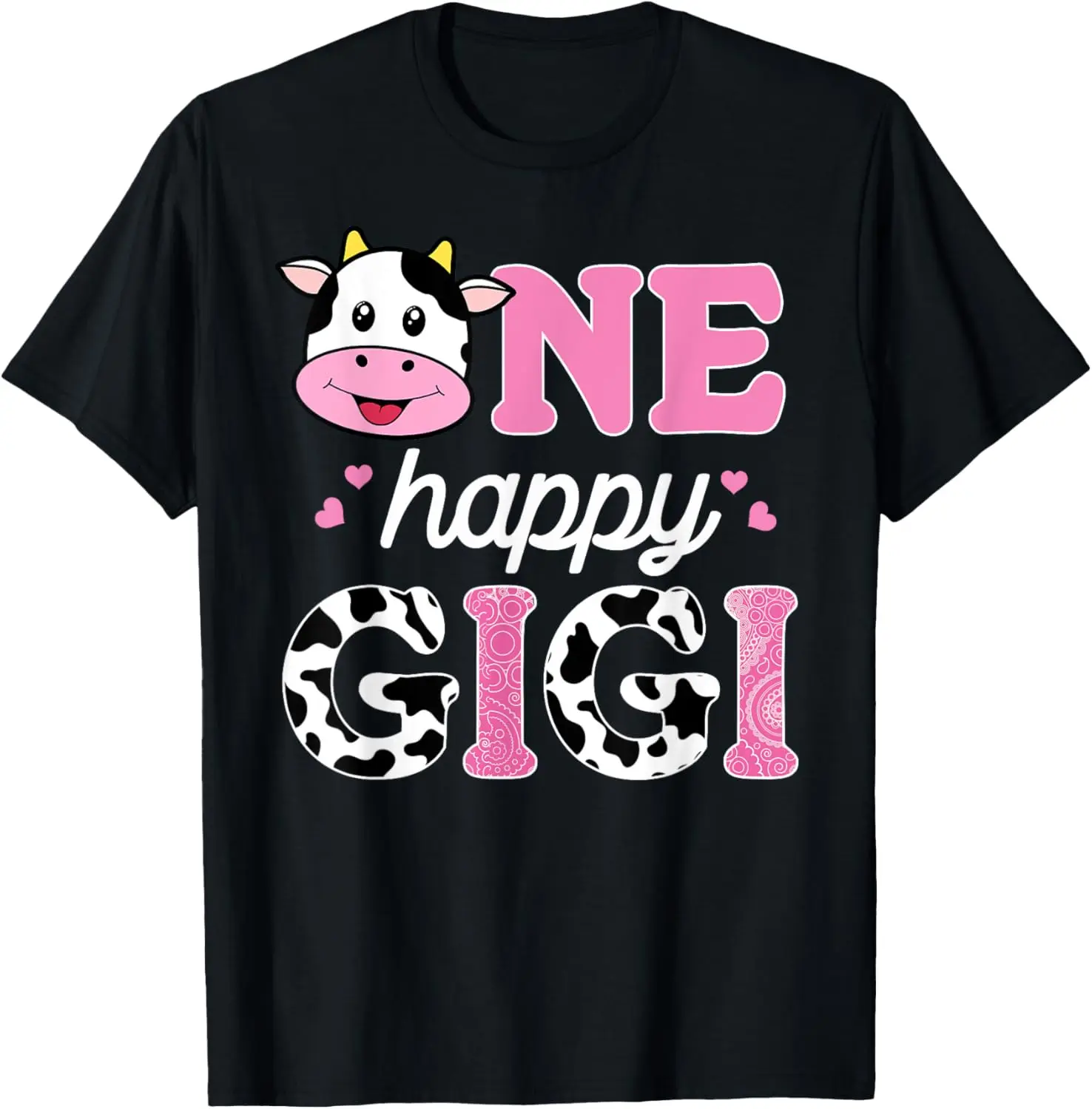 Grandma of The Birthday Girl Shirt Farm Cow One Happy Gigi T-Shirt