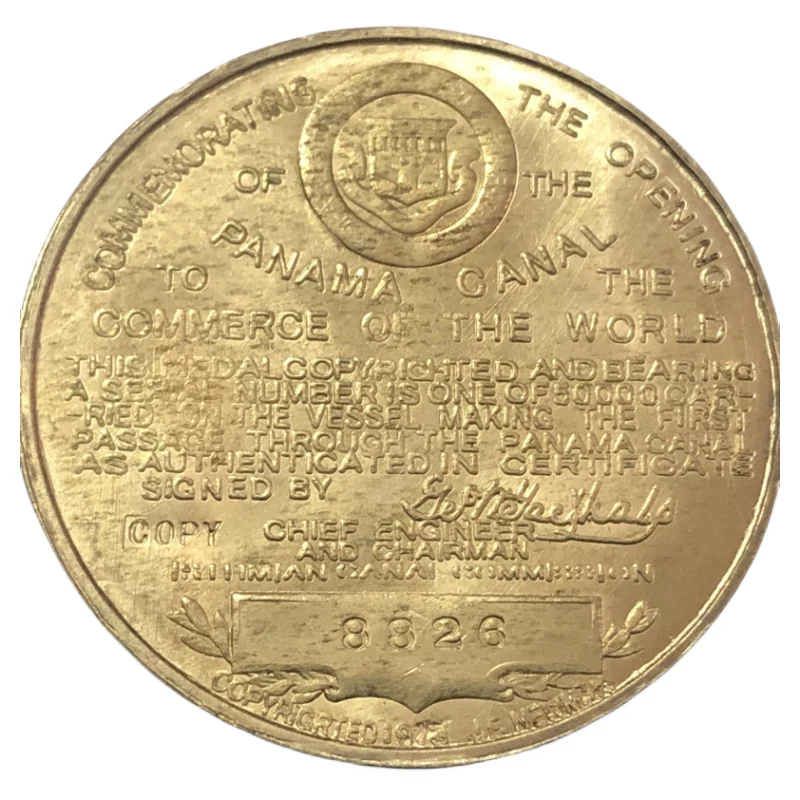 

1913 Panama Canal Completion Bronze Medal #8826 So-Called Dollar Medal