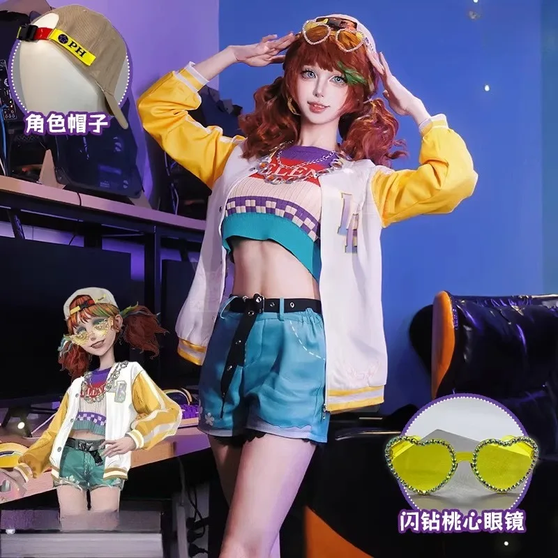 

Game Identity V Cheerleader Lily Cosplay Costume Anime Coat Accessions Wigs Full Set Halloween Carnival Party Uniform Suit