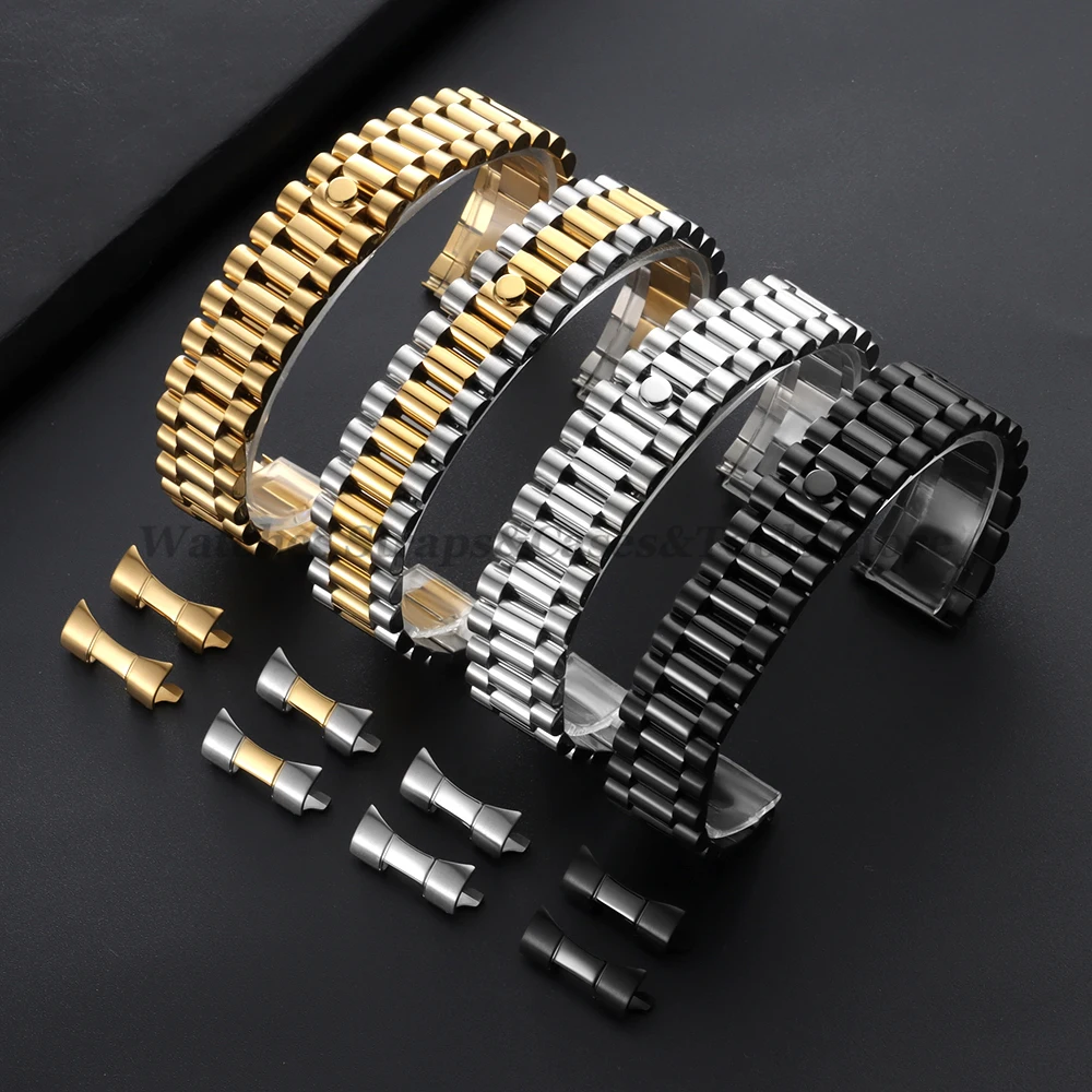 304 Stainless Steel Watch Band for Rolex for DATEJUST for DAY-DATE Strap 20mm 21mm 22mm Curved End Men Women Watchband Accessory