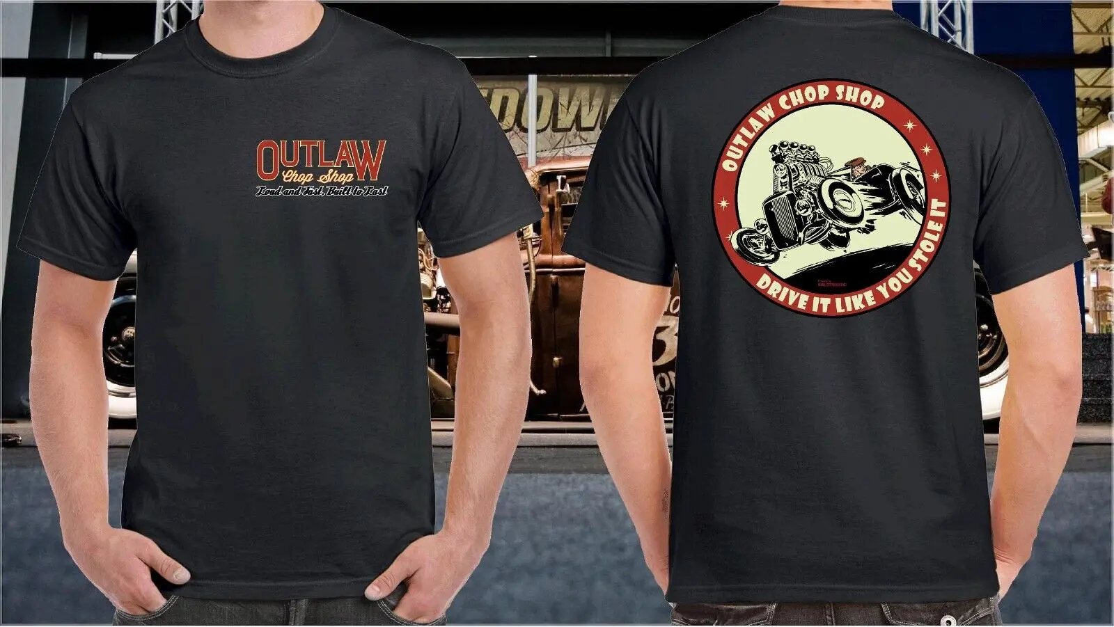 Men's Retro Rat Rod Outlaw Chop Shop T-Shirt: Hot Rod Clothing,  Cotton