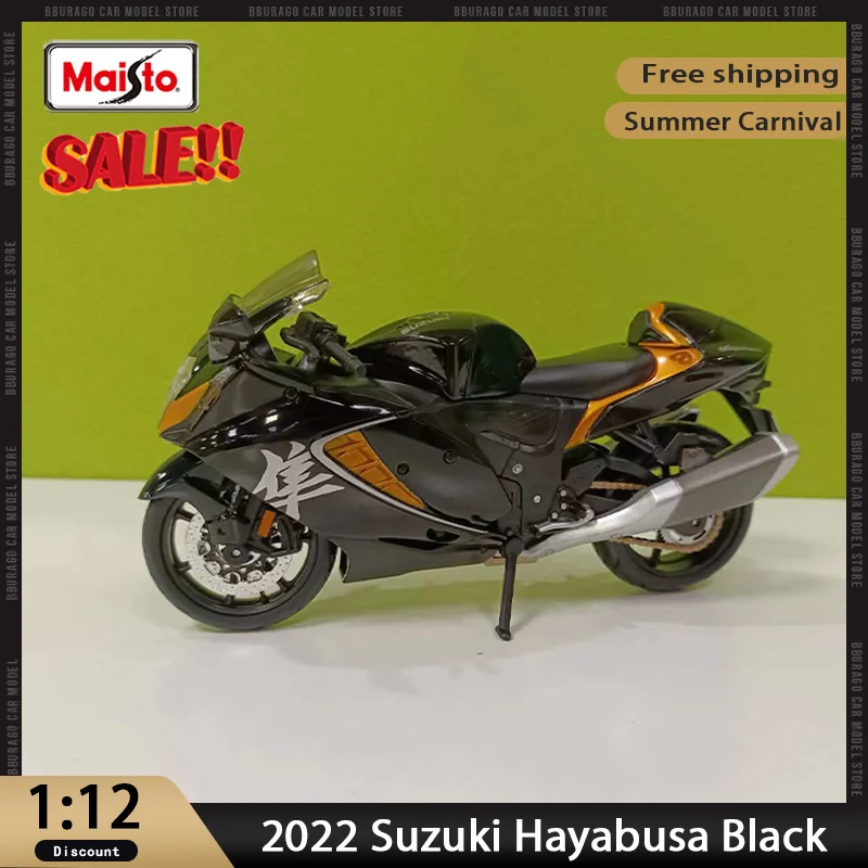 New In Stock Maisto 1:12 2022 Suzuki Hayabusa Moto Car Alloy Miniature Diecast Model Motorcycle Model Toys Christmas Kids Gift