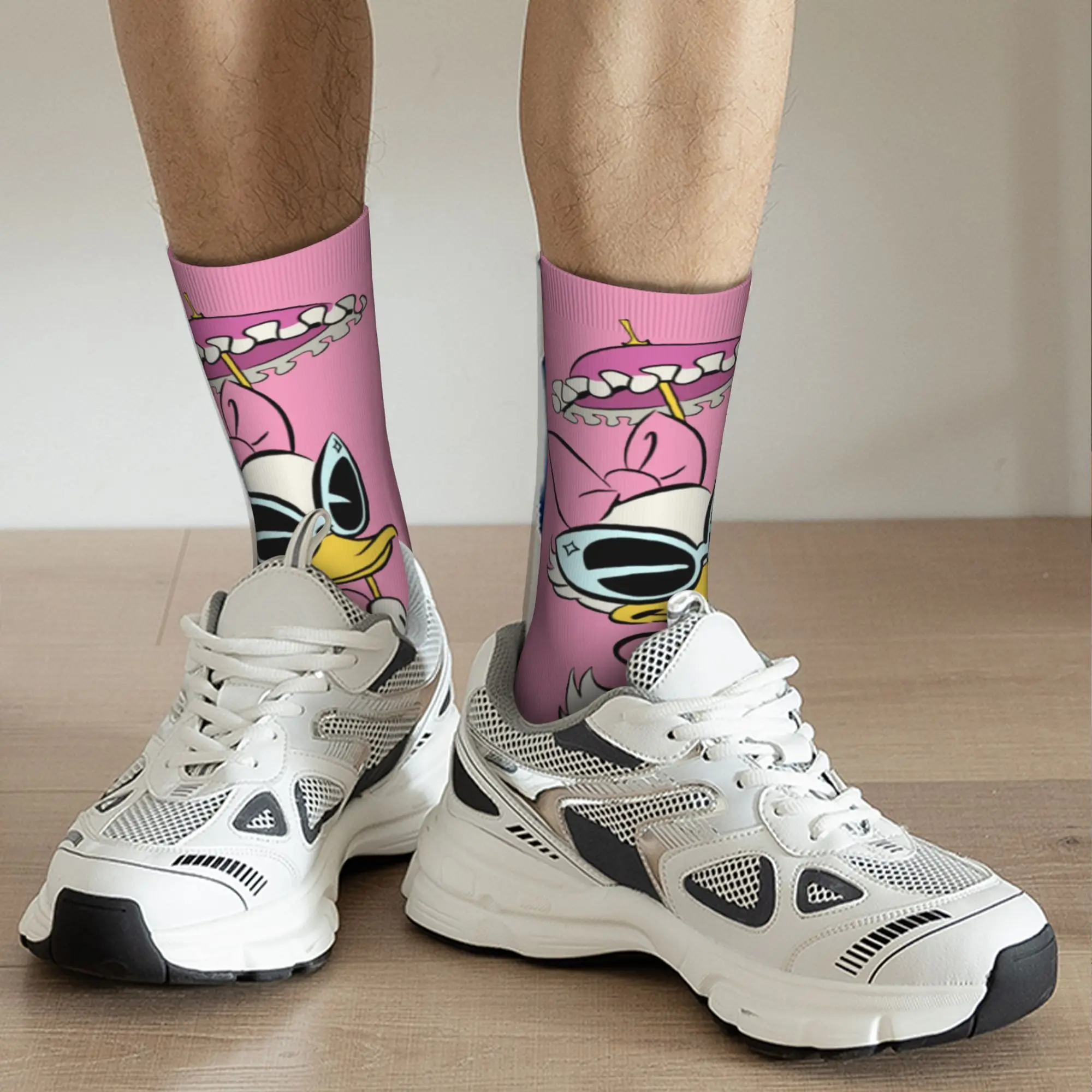 Invierno cálido Hip-hop mujeres hombres lindo Daisy Duck Donald calcetines transpirables calcetines de baloncesto