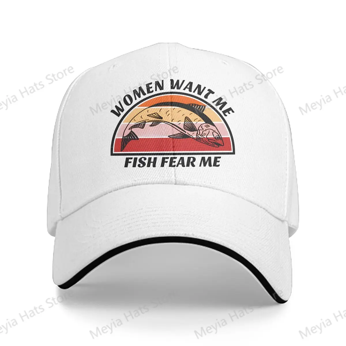 Women Want Me Fish Fear Me Red Fish Funny Multicolor Hat Peaked Women's Cap Personalized Visor Protection Hats