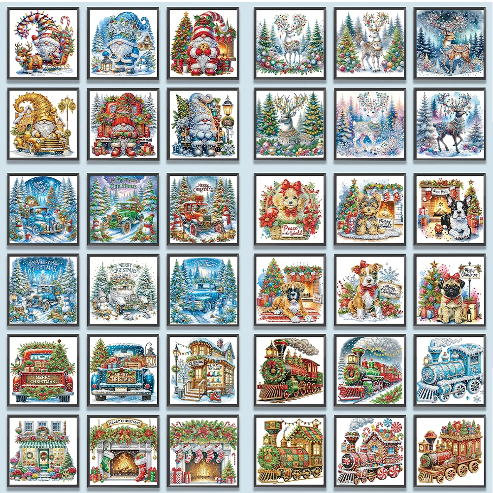 

6pcs Partial Drill DIY 5D Diamond Art Painting Kits Special Shaped Rhinestones 30x30cm Diamond Art Kits for Home Wall Decor