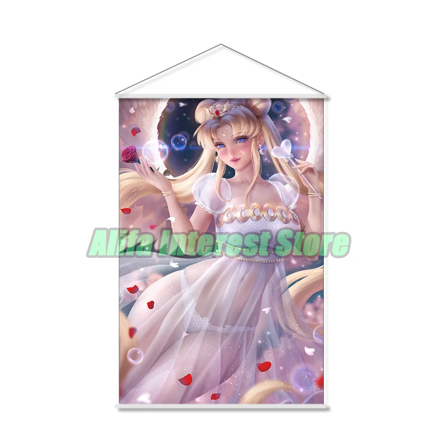 Tsukino Usagi Sailor Moon Anime Wall Scroll Hanging Poster Home Decor Painting