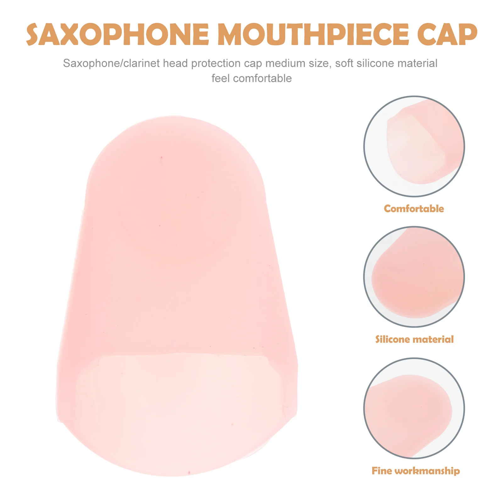 

Saxophone Protective Cap Silicone Mouthpiece Cover Lightweight Durable Easy Disassembly Saxophone Accessory Professional Use