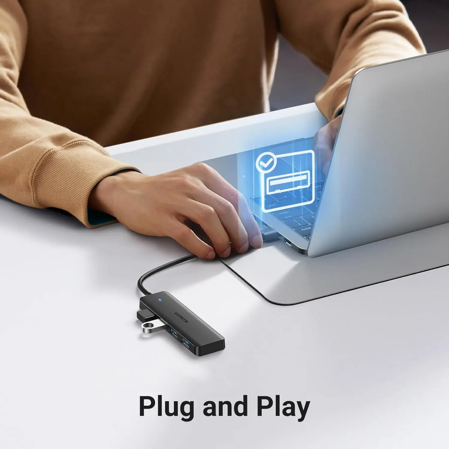 UGREEN USB 3.0 허브, 4포트 USB 분배기 마우스, 키보드, 플래시 드라이브, U 디스크, 프린터용 초슬림 USB 확장기