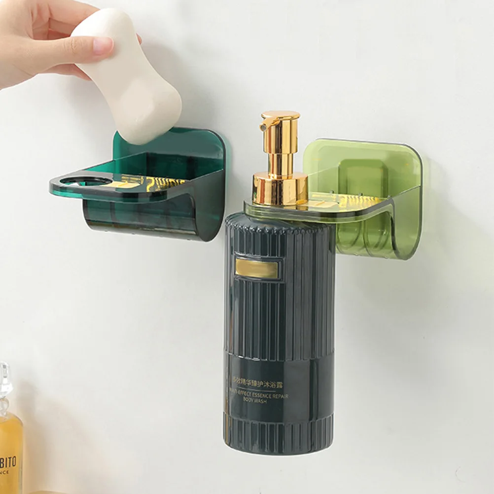 

2Pcs Shower Gel Bottle Rack Premium Adhesive Shower Soap Holder Bathroom Storage Organizer Strong Hold Nail-Free Shampoo