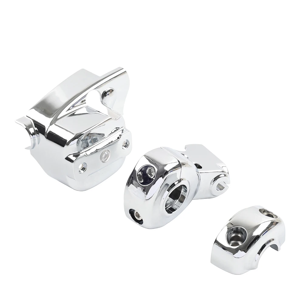 3PCS/SET Clutch Control Dress-Up Cover Kits For Harley Street Road Electra Glide Dyna with Dual Disc Front Brakes 1996-2007