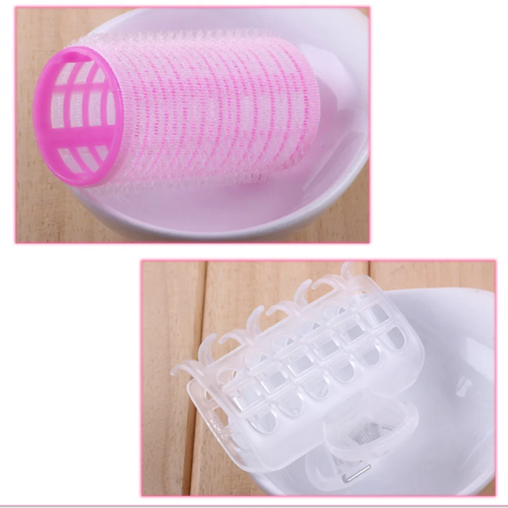 

9Pcs Hair Rollers Set Large Pink Self-Adhesive Curlers Easy DIY Styling Tools for Hair Volume Curling Styling Tools
