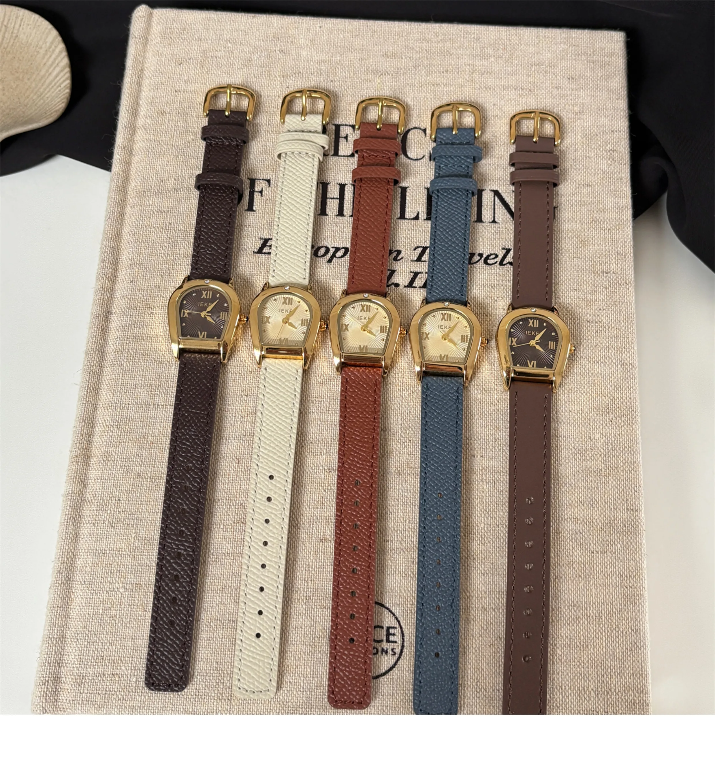 Retro temperament, niche, exquisite arch shaped watch, women's white display, commuting, workplace, leisure watch