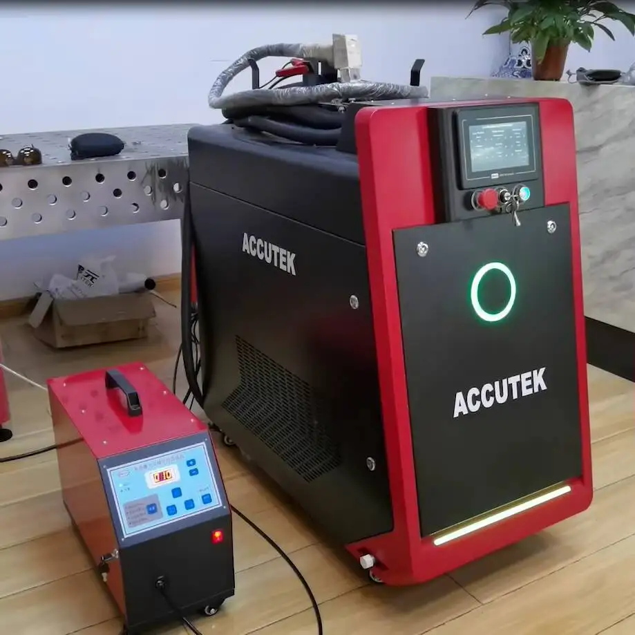 ACCUTEK Tukang Las Serat Deformasi Kecil 1500W Lembaran Pelat Baja Tahan Karat Penyolderan 3 In 1 Las Laser Hine
