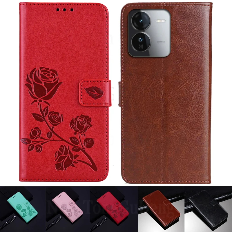 On For Vivo iQOO Z9 India i2302 Case Magnetic Wallet Leather Flip Phone Cover For Vivo iQOOZ9 Stand Phone Cases