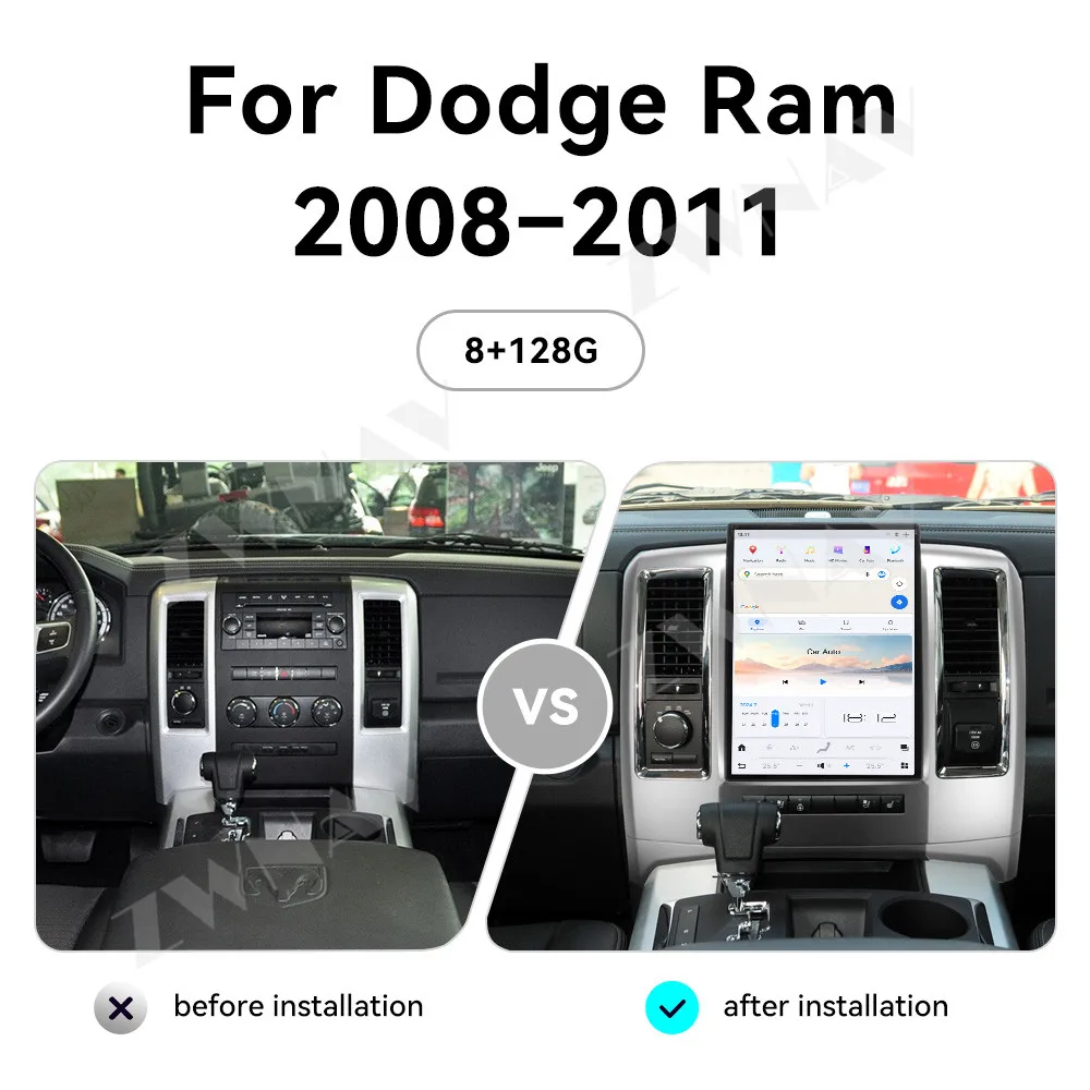 

Склад в США, 13,8-дюймовый мультимедийный экран для Dodge Ram 2008-2011, Android 13, GPS-навигация, Carplay, автомобильный мультимедийный плеер, головное устройство