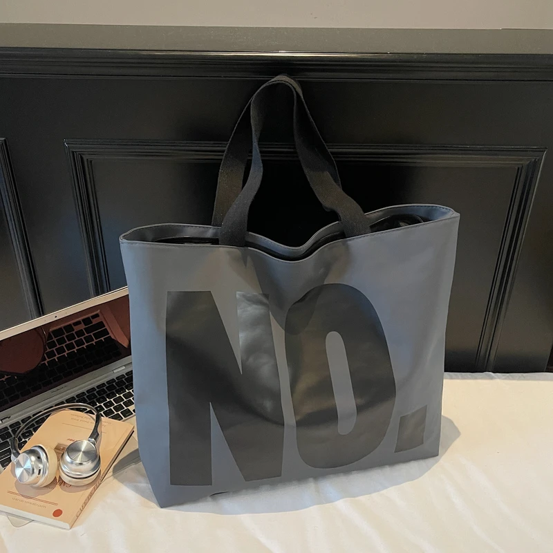 

2026 Spring New Letters Solid Nylon Square Shoulder Bags Large Capacity High Quality Commute Style Casual Tote Bags for Women